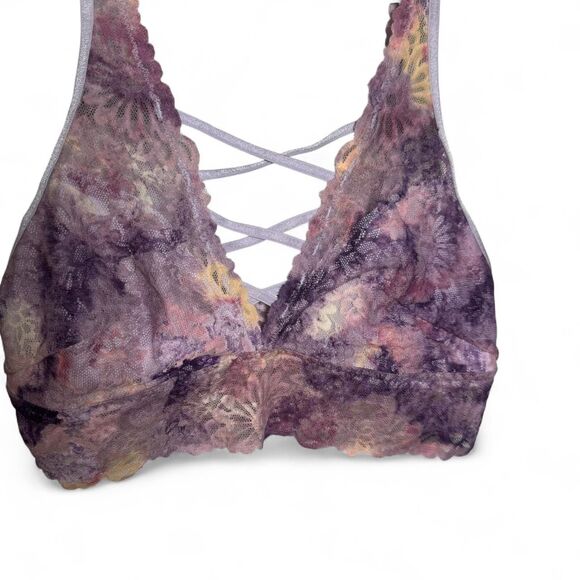 VS Pink Purple Multicolor Lace Bralette Size Sm - Picture 2 of 5